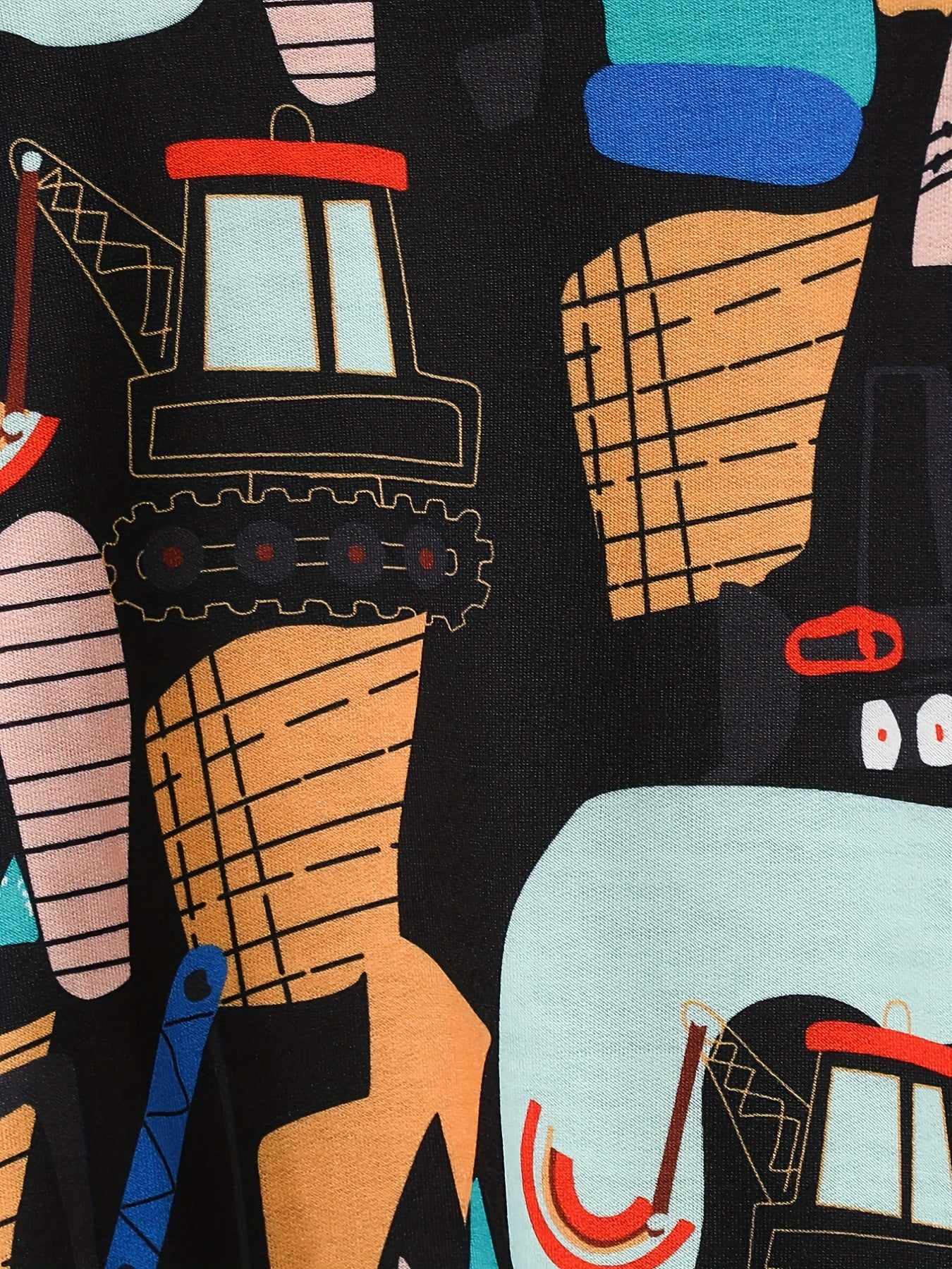Boy's Excavator Pattern Outfit 2pcs Set for Spring Fall
