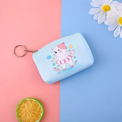 Cartoon Cat Bear Print Coin Purse Wallet for Kids Girls