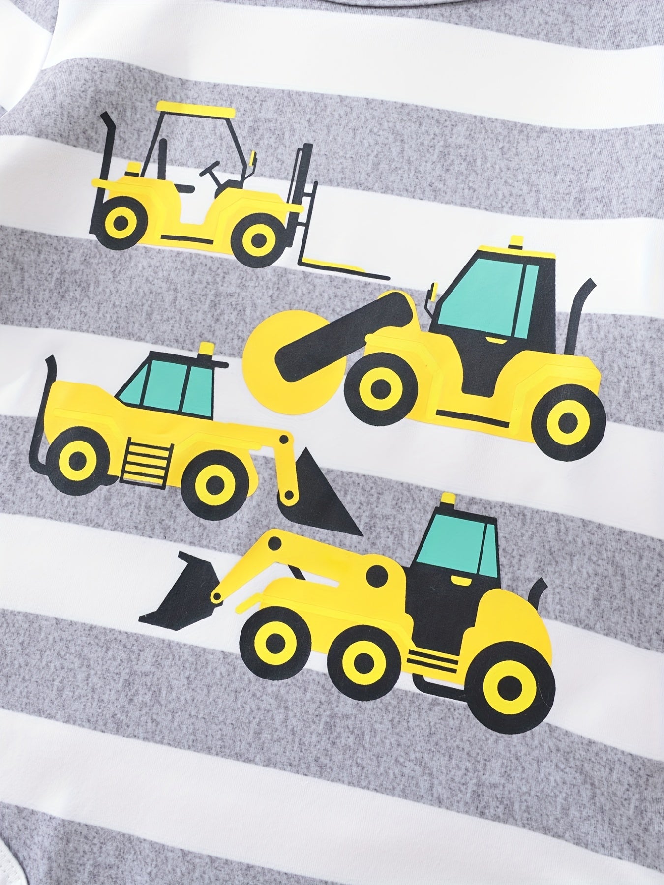Baby Boys Excavator Print Bodysuits 3pcs Set