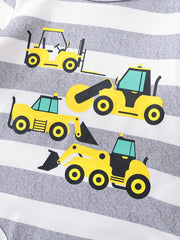 Baby Boys Excavator Print Bodysuits 3pcs Set