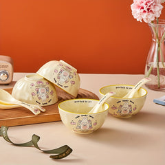 4pcs Easter Bunny Pattern Bowls Gift Boxed Ceramic Dinnerware