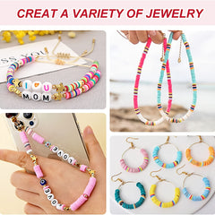 4800pcs Clay Beads 48 Colors Flat Round Polymer Clay Beads Spacer Beads