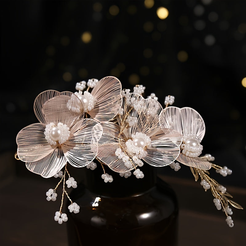 Faux Pearl Crystal Wedding Hair Clip