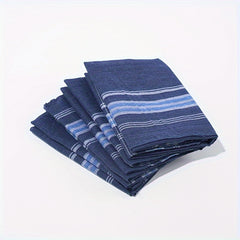 12pcs Classic Men's Plaid Handkerchiefs Vintage Inspired Woven Fabric