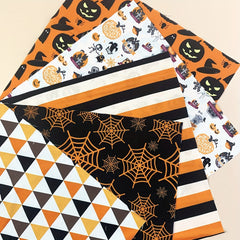 5pcs Halloween Polyester Fabric For Quilting Sewing DIY Craft