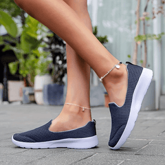 Women's Mesh Flat Sneakers Breathable Slip-On Shoes
