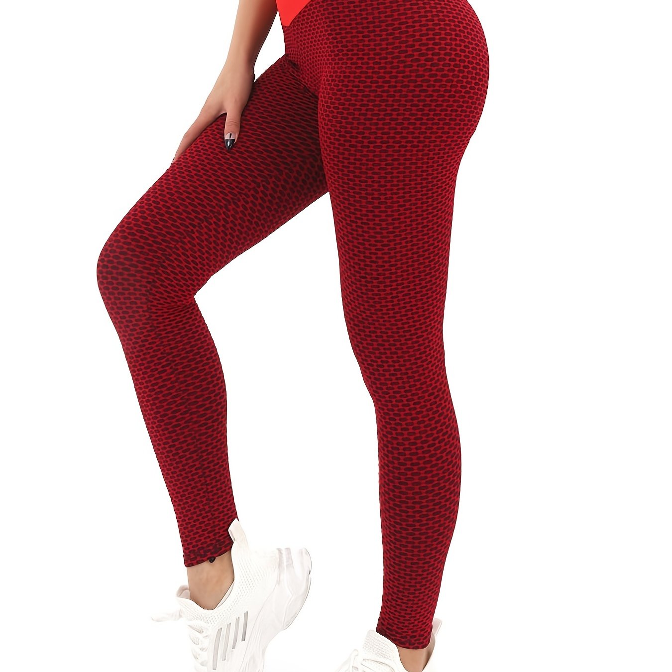 High Waist Plaid Print Leggings Casual Denim Leggings