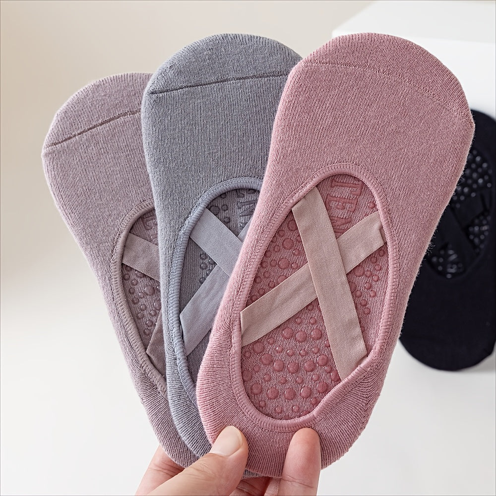 Cross Straps Yoga Socks Towel Bottom Non Slip Breathable Grippers