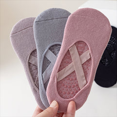 Cross Straps Yoga Socks Towel Bottom Non Slip Breathable Grippers