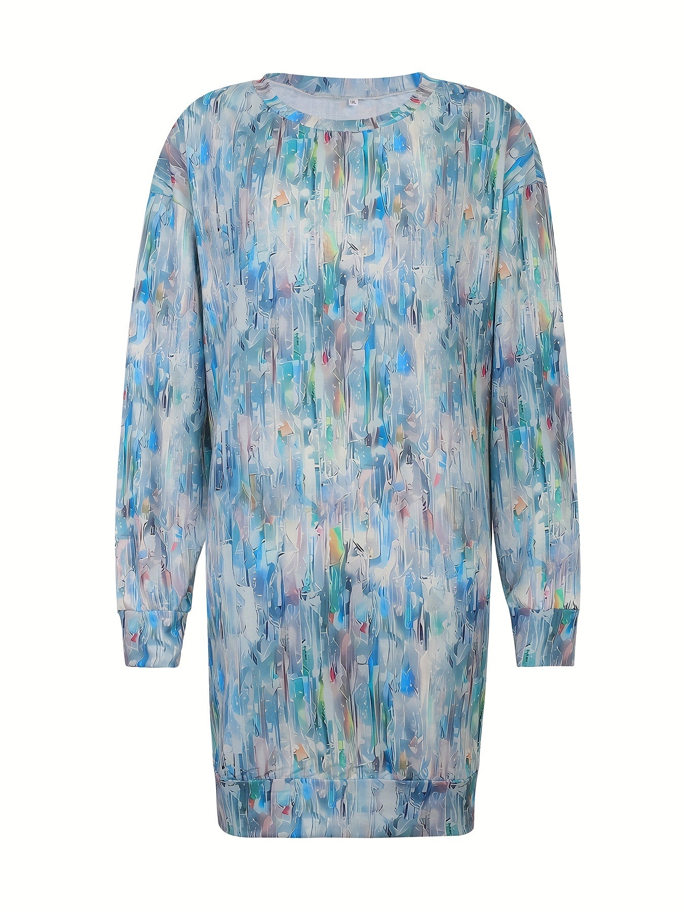 Casual Dress Women's Plus Allover Print Long Sleeve