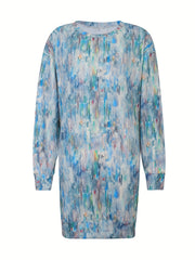 Casual Dress Women's Plus Allover Print Long Sleeve