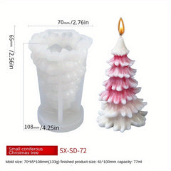 3D Christmas Tree Candle Silicone Mold DIY Kit