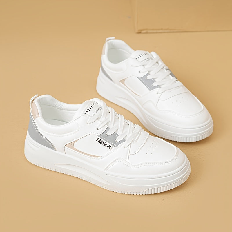 Women's Skate Shoes Low Lace-up Flats Non-slip Casual Walking Shoes