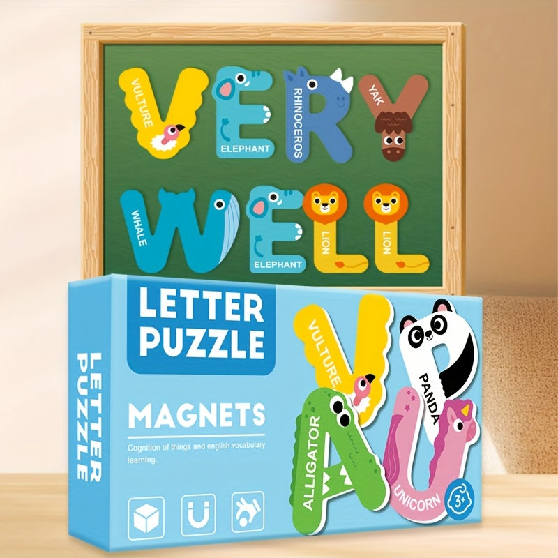 Magnetic Puzzle Stickers Set Letters Numbers Fruits Perfect Gift