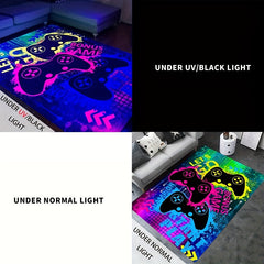 UV Reactive Glow Dark Carpet, Non Slip Area Rug For Kid