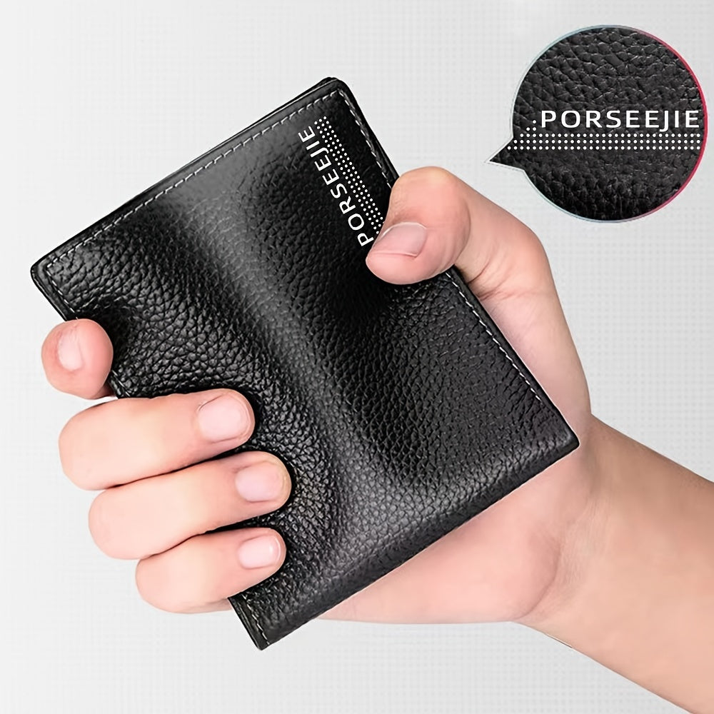 Men's Casual Leather Wallet with ID Card Holder