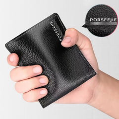 Men's Casual Leather Wallet with ID Card Holder