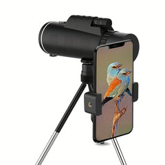 HD Monocular Telescope High Power with Smartphone Adapter and Tripod