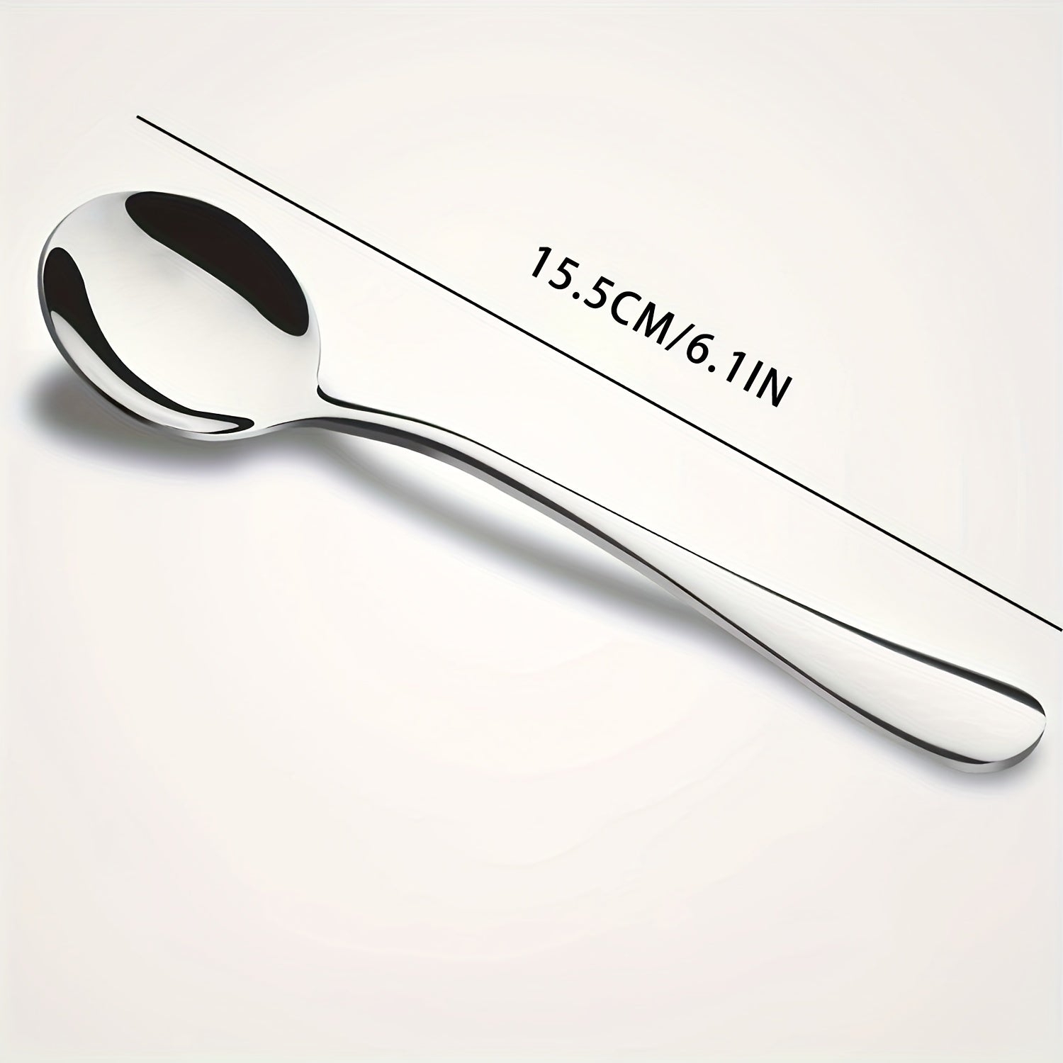 6pcs Stainless Steel Soup Spoons Bouillon Dessert Kitchen Tools