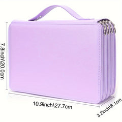 200 Slots Colored Pencil Organizer PU Leather Pencil Case Holder