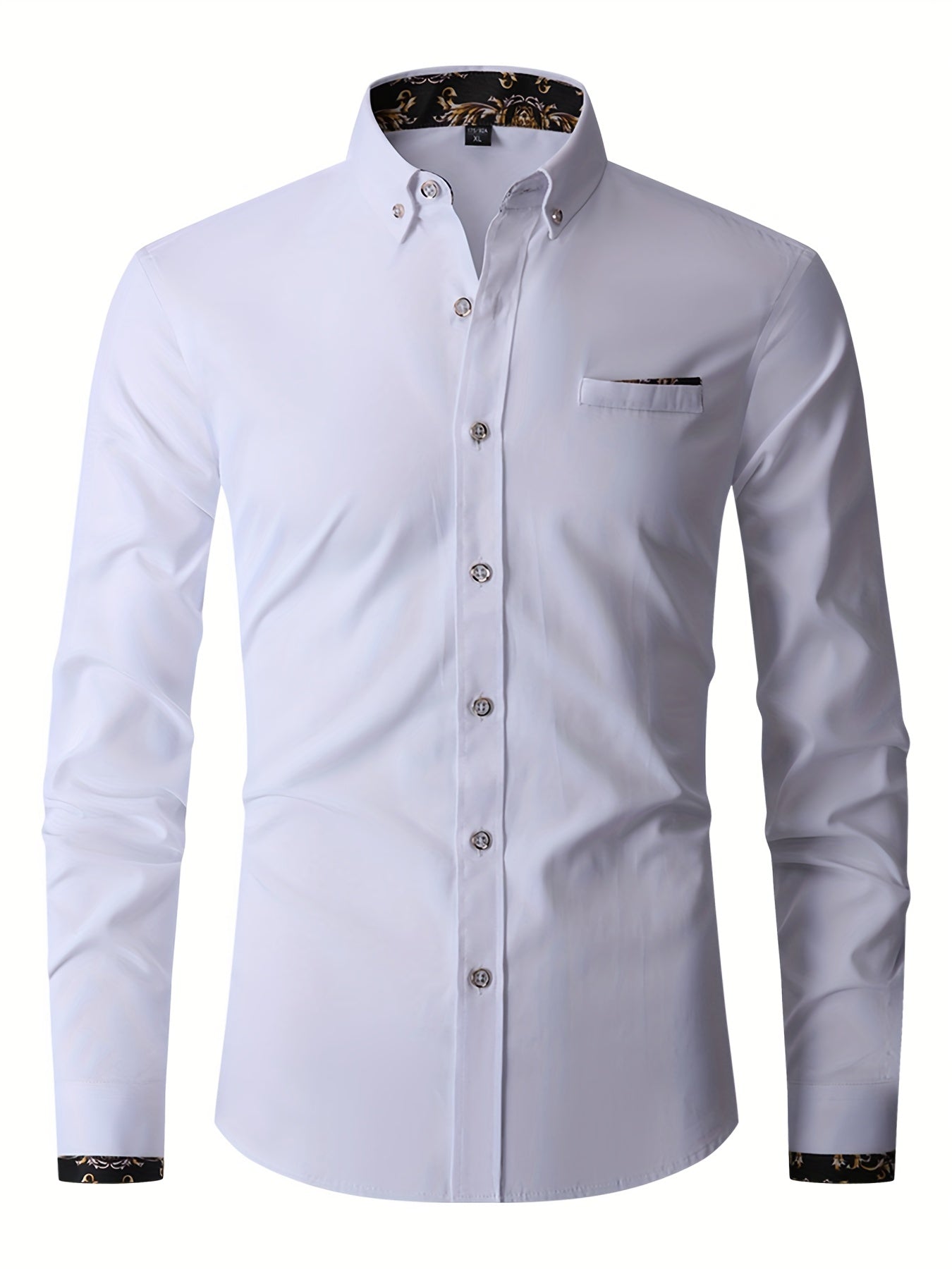 Men's Flower Binding Formal Button Up Shirt