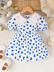 Toddler Baby Girls Stylish Tunic Dress Summer Floral Doll Collar