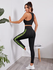 Snake Skin Printed Sports Bra & Leggings Set