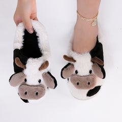 Cow Platform Slippers Open Toe Linen Sole Non Slip Shoes