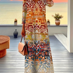 Retro Dress Women's Plus Maxi Dress