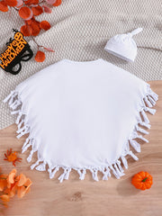 Kids Halloween Outfits Ghost Face Print Cloak Novelty Pattern Costume