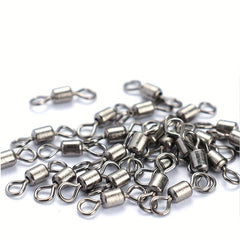 250pcs Fishing Rolling Barrel Swivel Line Hook Connector 5 Sizes with Box