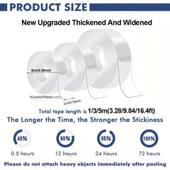 1pc 1.3m Transparent Nano Tape Washable Reusable Double Sided Tape