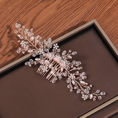 Vintage Rose Wedding Hair Comb for Women
