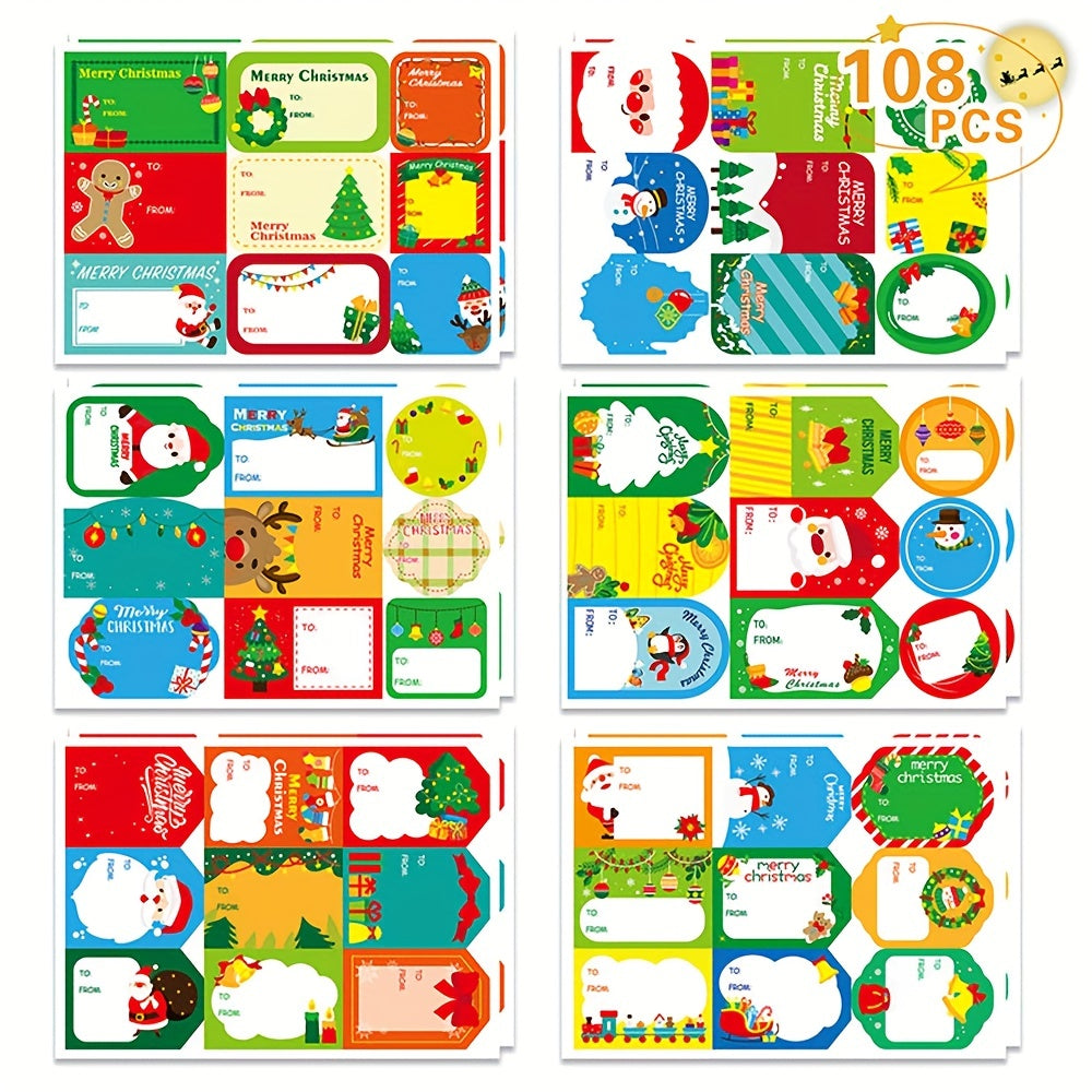 12 Christmas Gift Name Sticker Self-adhesive Label