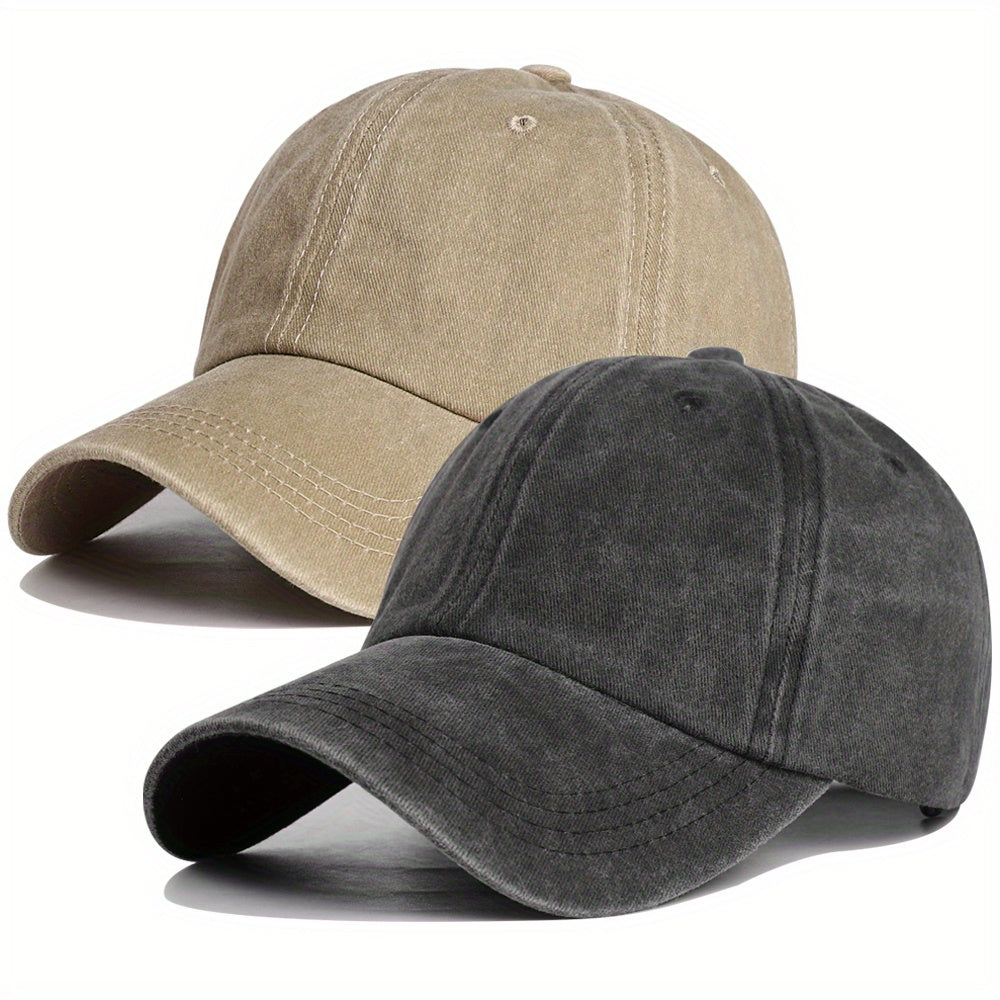 Vintage Washed Denim Baseball Cap Pink Sun Protection Hat