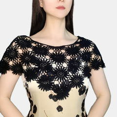 Sunflower Hollow Out Shawl Vintage Cape for Party Prom Wedding