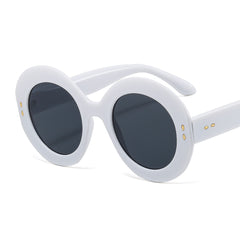 Round Frame Glasses Gradient Lens Metal Hinge Cat Eye Glasses