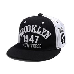 Brooklyn York Pattern Hip Hop Snapback Cap Streetwear Flat Brim Baseball Cap