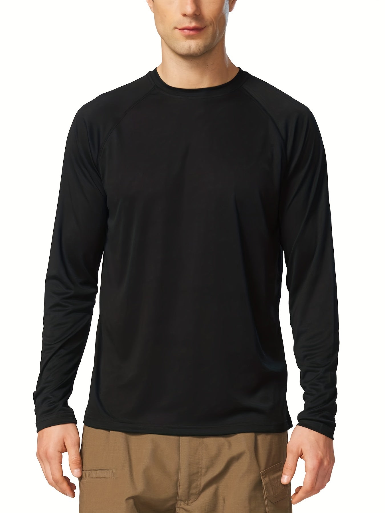 Men's UPF 50 Long Sleeve Rash Guard for Fishing Running Hiking