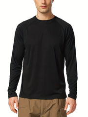 Men's UPF 50 Long Sleeve Rash Guard for Fishing Running Hiking