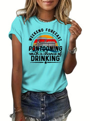 Summer Letter Graphic T-shirt Women's Top