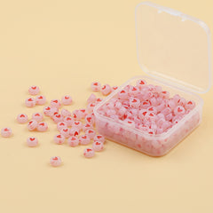 200pcs Luminous Acrylic Heart Beads For Jewelry Making
