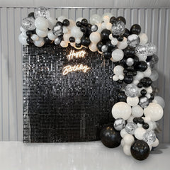 Silver Balloon Garland Kit 187pcs for Wedding Birthday Halloween Party Decor