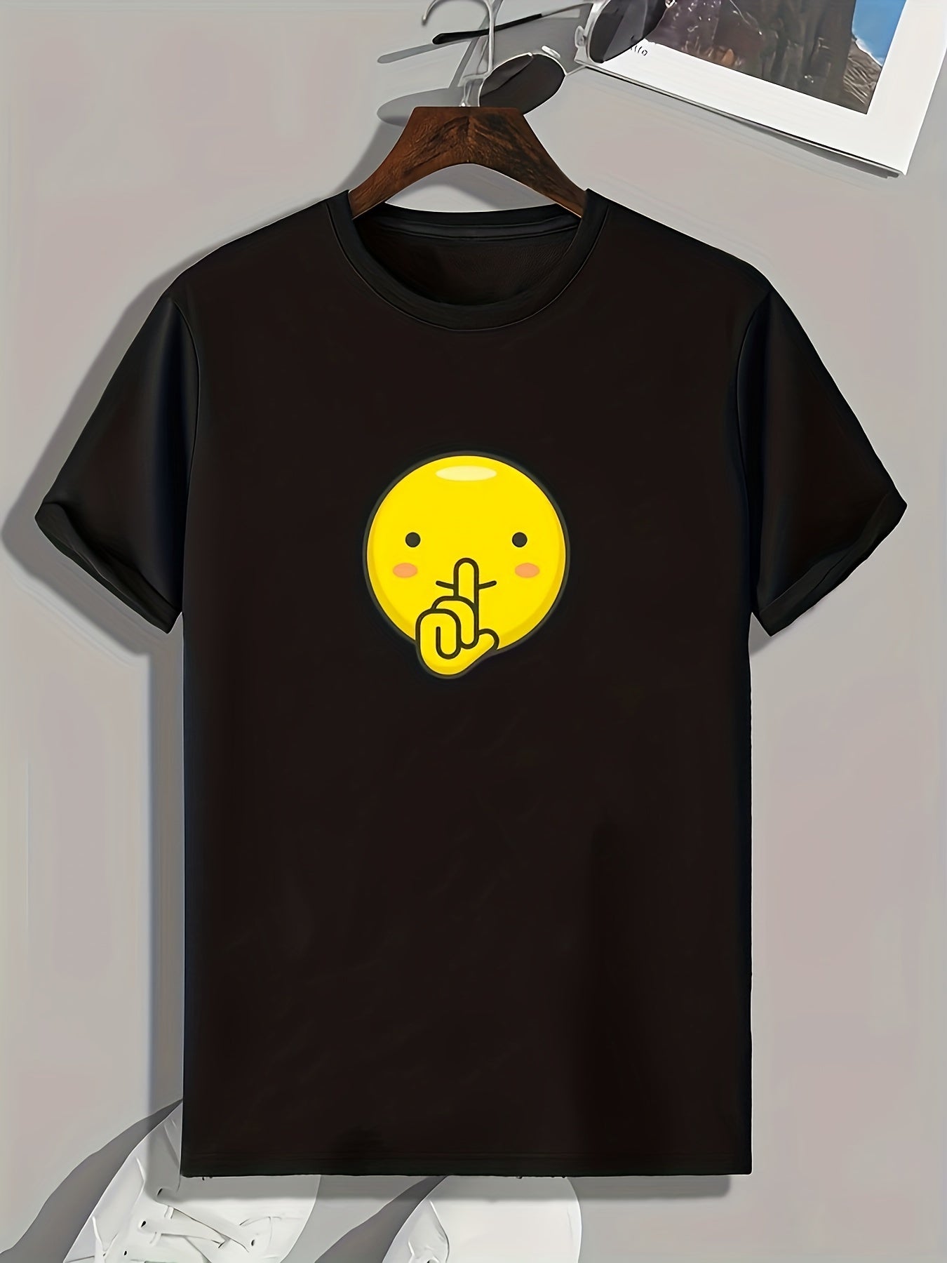 Cartoon Gesture Print Men's Graphic T Shirt for Summer