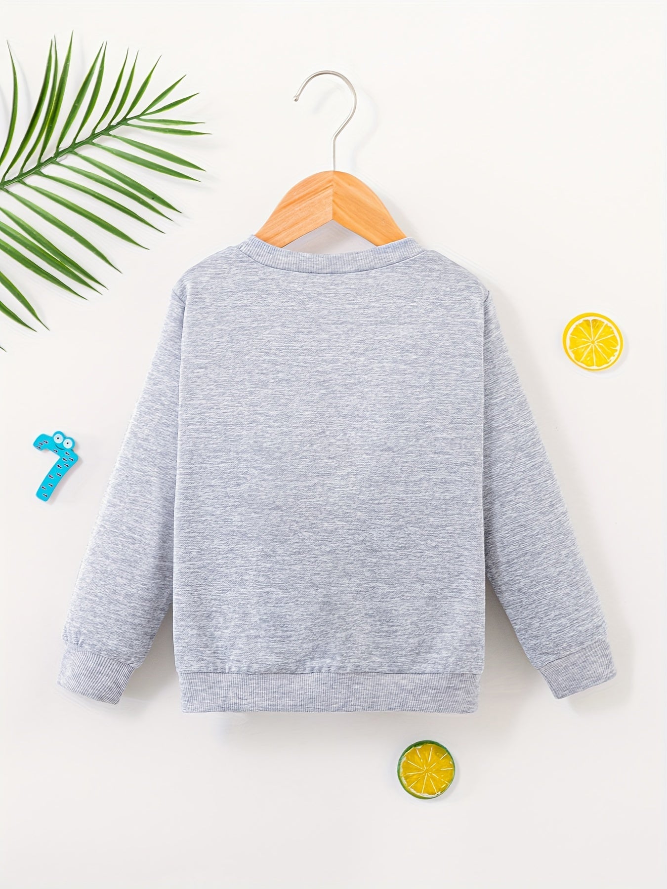 Hearts Print Sweatshirt For Girls Round Neck Pullover Tops