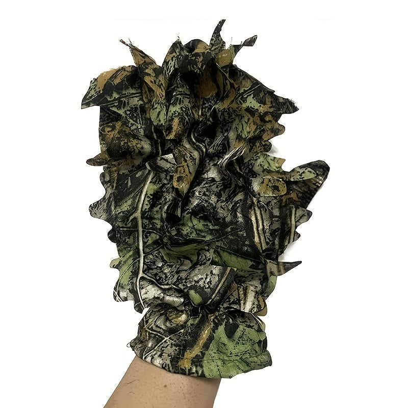 Men's Leaf Camo Gloves 3D Camouflage Outdoor Sports Gloves
