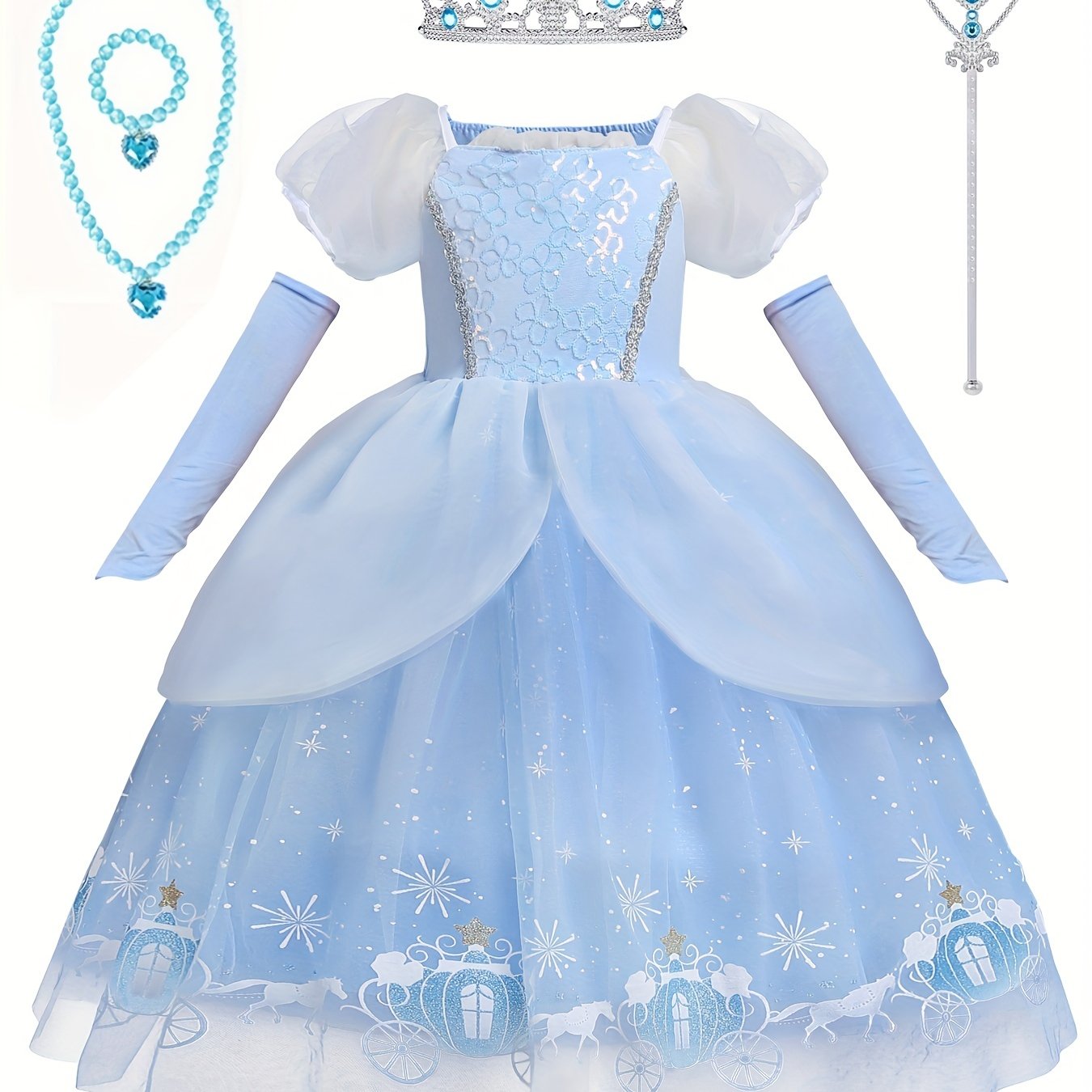 Kids Princess Dress Costume for Little Girls