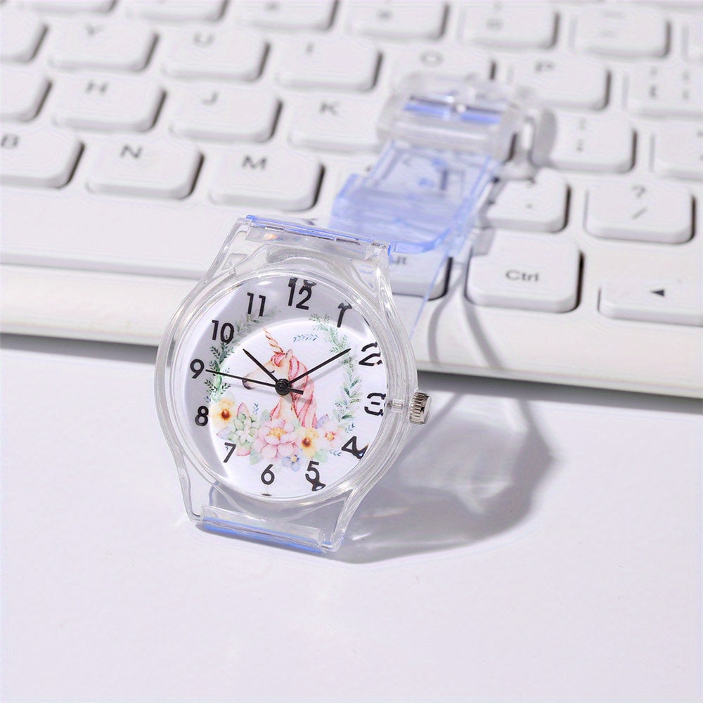 Cute Unicorn Plastic Strap Kids Watch