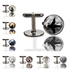 Men's Convex Glass Cufflinks