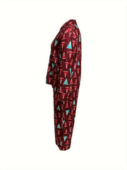 Christmas Tree Print 2 Piece Lounge Set